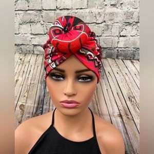 Donut bun turban red mix New